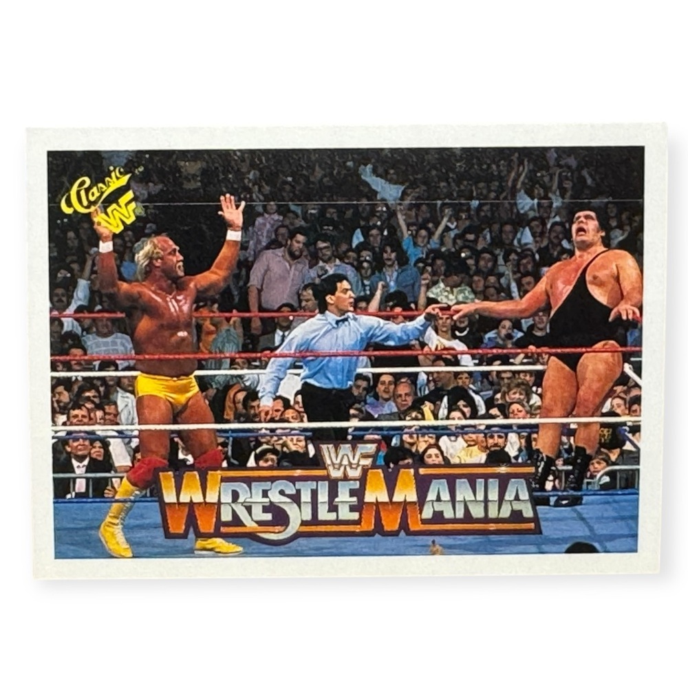 Topps 1990 WWF Hulk Hogan & Andre Giant Signal WrestleMania Trading Card